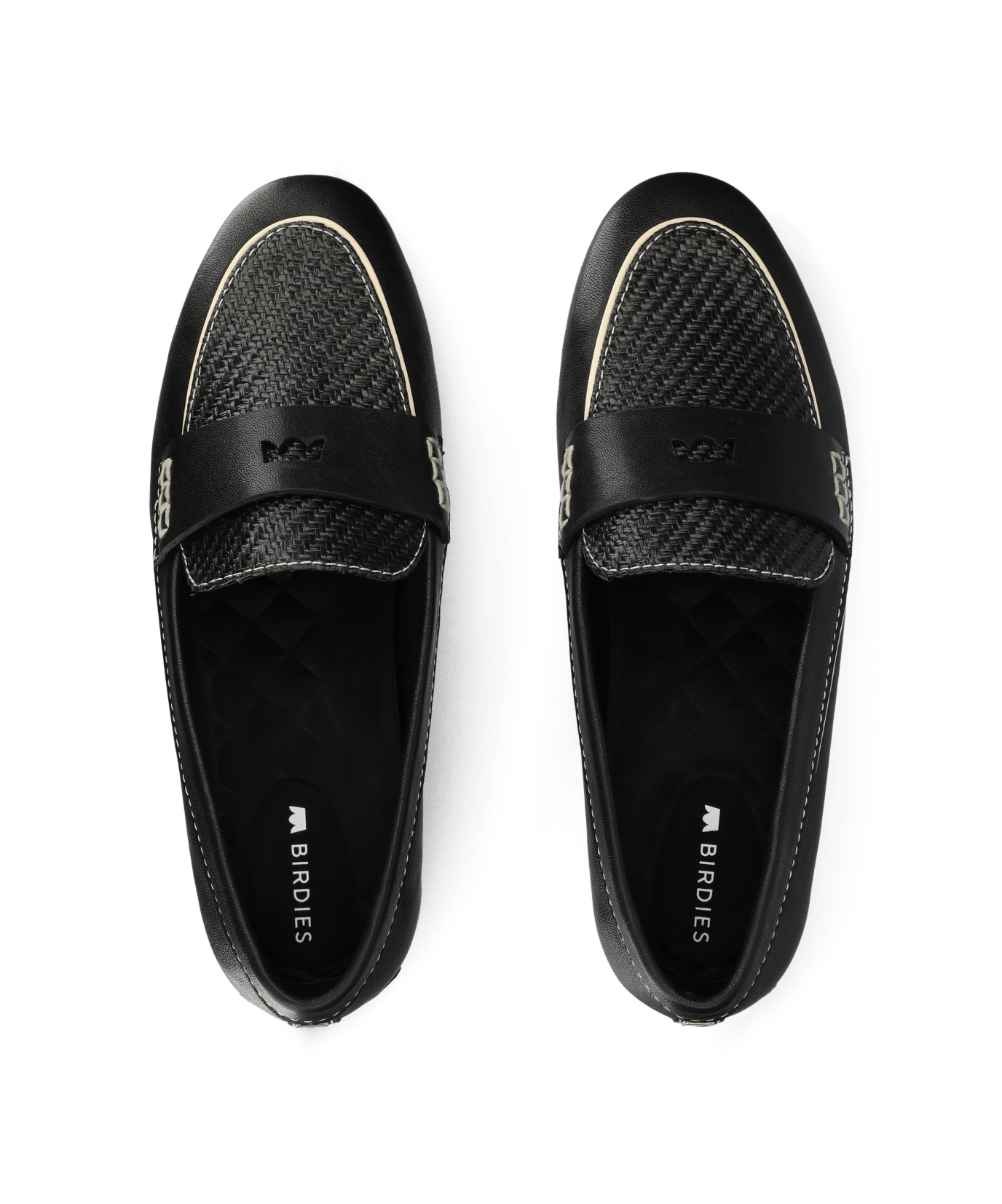 The Vesper Driver - Black Leather Raffia - view 1